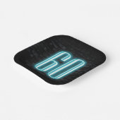 60e verjaardag Neon Sign on Brick Papieren Bordje (Gebogen)