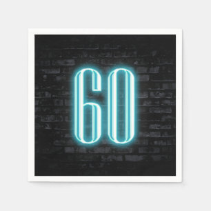 60e verjaardag Neon Sign on Brick Wall Servet