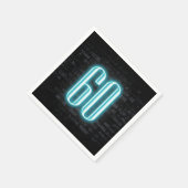 60e verjaardag Neon Sign on Brick Wall Servet (Hoek)