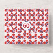 60e verjaardag Noorse hartvlag rood All In One Uitnodiging (Achterkant)