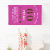 60e verjaardag normen Levendig roze Voeg Jouw naam Spandoek (Insitu)