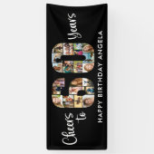 60e verjaardag nummer 60 foto collage juichen spandoek (Verticaal)