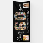 60e verjaardag nummer 60 foto collage juichen spandoek (Verticaal)