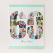 60e verjaardag nummer 60 Foto Collage Mint Legpuzzel (Verticaal)