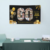 60e verjaardag Nummer 60 Foto Collage Zwart Goud Spandoek (Beurs)