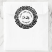 60e verjaardag nummer patroon 60 zwart-wit ronde sticker (Tas)