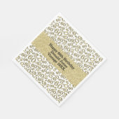 60e verjaardag nummer patroon goud en wit servet (Hoek)
