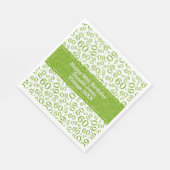 60e verjaardag nummer patroon groen en wit servet (Hoek)