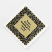 60e verjaardag nummer patroon Scallops zwart goud Servet (Hoek)