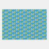 60e verjaardag nummers groen blauw inpakpapier vel (Voorkant 2)