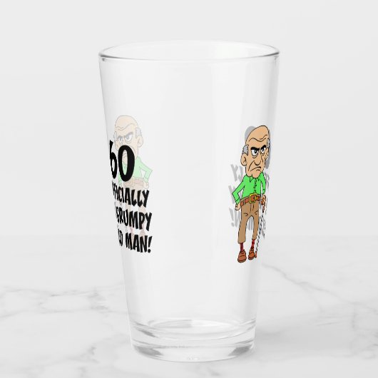 60e verjaardag Officieel rumpy Old Man Glass Glas (Links)