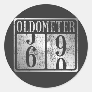 60e verjaardag Oldometer 59-60 Vintage Ronde Sticker