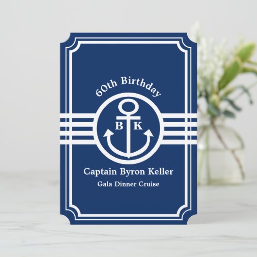60e verjaardag op een boot Nautical Custom Kaart (Staand voorkant)