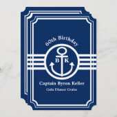 60e verjaardag op een boot Nautical Custom Kaart (Voorkant / Achterkant)