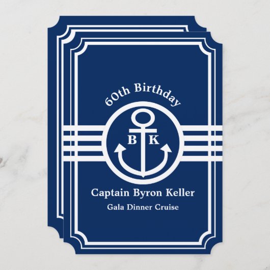 60e verjaardag op een boot Nautical Custom Kaart (Voorkant / Achterkant)