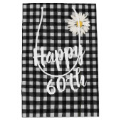 60e verjaardag op Gingham Medium Gift Bag Cadeauzakje (Voorkant)
