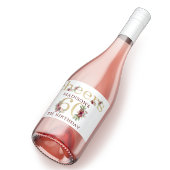 60e verjaardag op maat van gouden bloemen sparkling wijnetiket