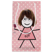 60e verjaardag op pooldots klein cadeauzakje (Voorkant)