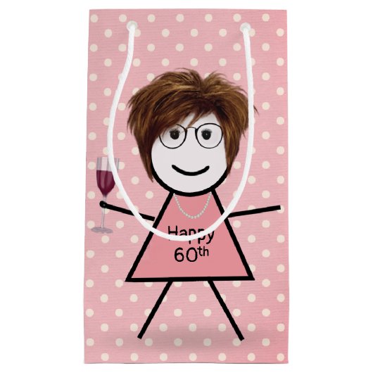 60e verjaardag op pooldots klein cadeauzakje (Voorkant)