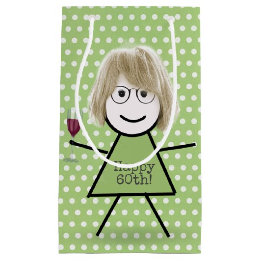 60e verjaardag op pooldots klein cadeauzakje (Voorkant)