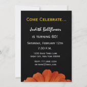 60e verjaardag Oranje gouden zwarte dag metaal Kaart (Achterkant)