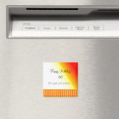 60e verjaardag oranje patroon magneet (Insitu (Vaatwasser))