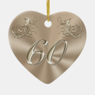 60e verjaardag ornament, gepersonaliseerd of niet keramisch ornament