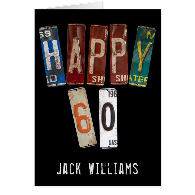 60e verjaardag oude borden voor een rijbewijs (Voorkant)