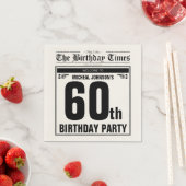 60e verjaardag Oude krant Funny Unieke Aangepast Servet (Insitu)