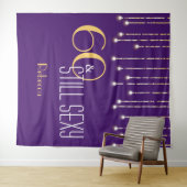 60e verjaardag Paars Gold Photo Booth Backdrop Wandkleed (In Situ (horizontaal))