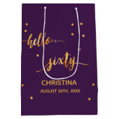 60e verjaardag paars goud hallo 60 medium cadeauzakje (Achterkant)