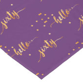 60e verjaardag paars goud hallo 60 typografie korte tafelloper (Hoek)