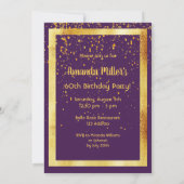 60e verjaardag paars goudbruin kaart (Achterkant)