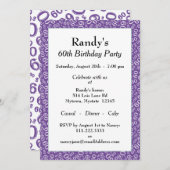 60e verjaardag Paars/wit nummerpatroon Kaart (Voorkant / Achterkant)