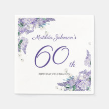 60e verjaardag Paarse Floral Wisteria Elegant Whit