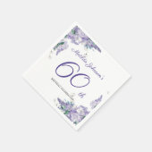 60e verjaardag Paarse Floral Wisteria Elegant Whit Servet (Hoek)