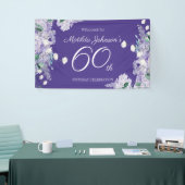 60e verjaardag Paarse Wisteria Floral Elegant Part Spandoek (Beurs)