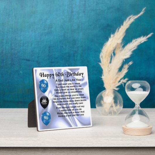 60e verjaardag Pap Poem Plaque Fotoplaat
