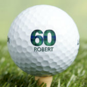 60e verjaardag papa cadeau - Blauw Groen Plaid 60  Golfballen
