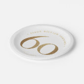 60e verjaardag papieren bordje (Gekanteld)