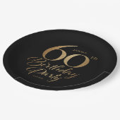 60e verjaardag papieren bordje (Gekanteld)