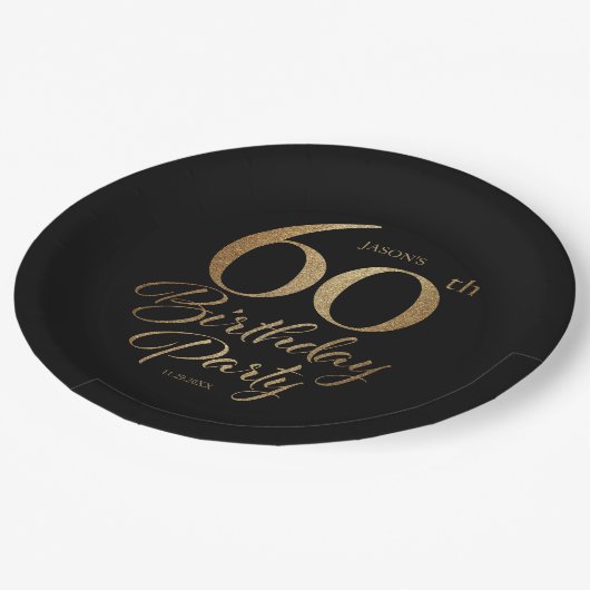 60e verjaardag papieren bordje (Gekanteld)