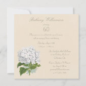 60e verjaardag Paris  White Hydrangea Flower Kaart (Achterkant)