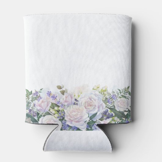 60e Verjaardag Party Blauw Wit Bloemen Custom Blikjeskoeler (Achterkant)