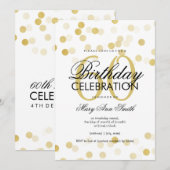 60e Verjaardag Party Faux Gold Folie Glitter Light Kaart (Voorkant / Achterkant)