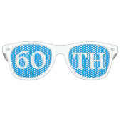 60e verjaardag Party Favor Cool Blauw Wit Retro Zonnebril (Voorkant)