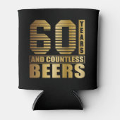 60e verjaardag Party Favor Terug en Goud Blikjeskoeler (Voorkant)