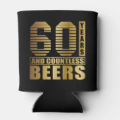 60e verjaardag Party Favor Terug en Goud Blikjeskoeler (Achterkant)