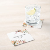 60e verjaardag Party Favorieten Custom Floral Kartonnen Onderzetters (Insitu)