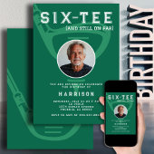 60e verjaardag Party Foto Modern Golf Green Invit Kaart